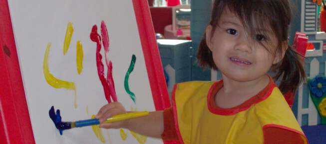 painting at preschool